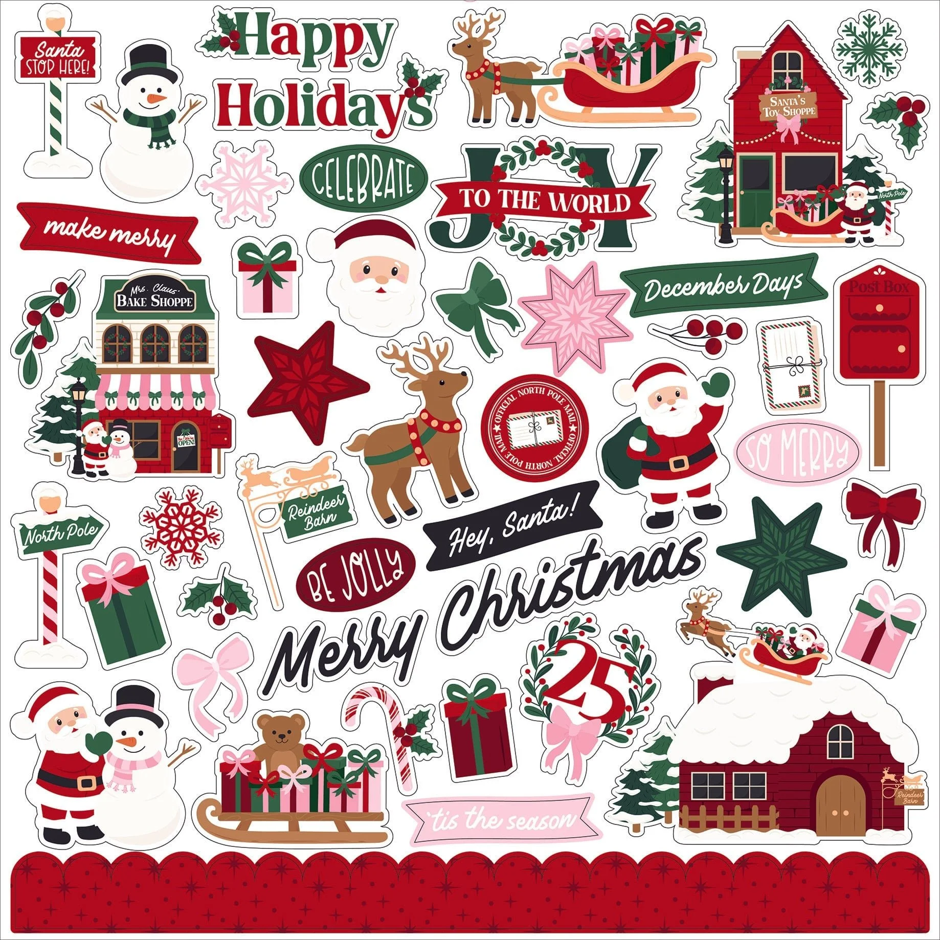*Pre-Order* Echo Park North Pole Christmas 12" x 12" Element Stickers