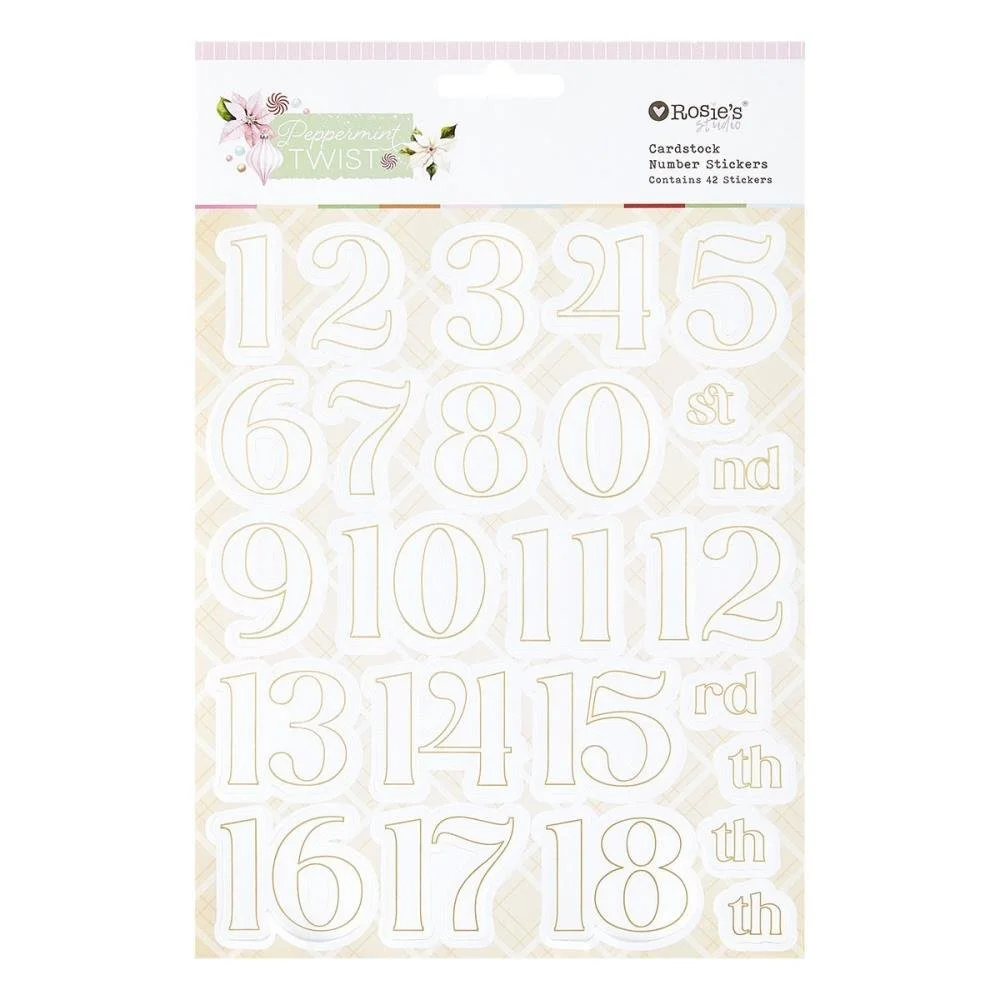 Spellbinders Rosie's Studio Peppermint Twist Cardstock Number Stickers
