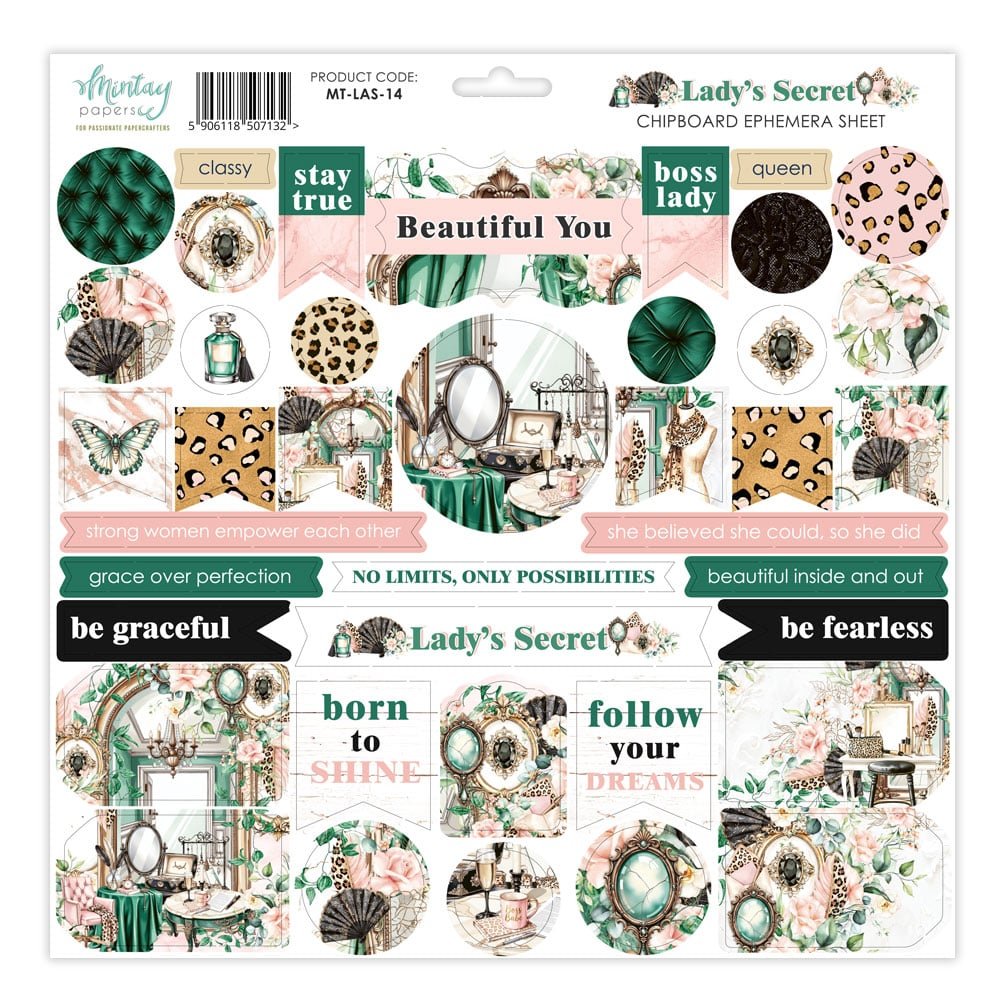 *Pre-Order* Mintay Lady's Secret 12x12 Chipboard Elements