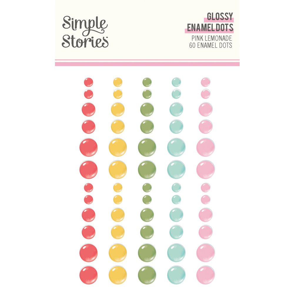 *Pre-Order* Simple Stories Pink Lemonade Glossy Enamel Dots