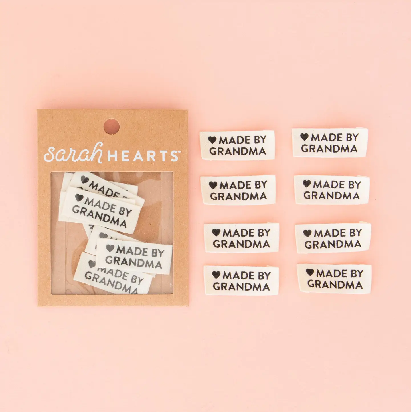 Sarah Hearts Made By Grandma Organic Cotton Sewing and Quilting Labels