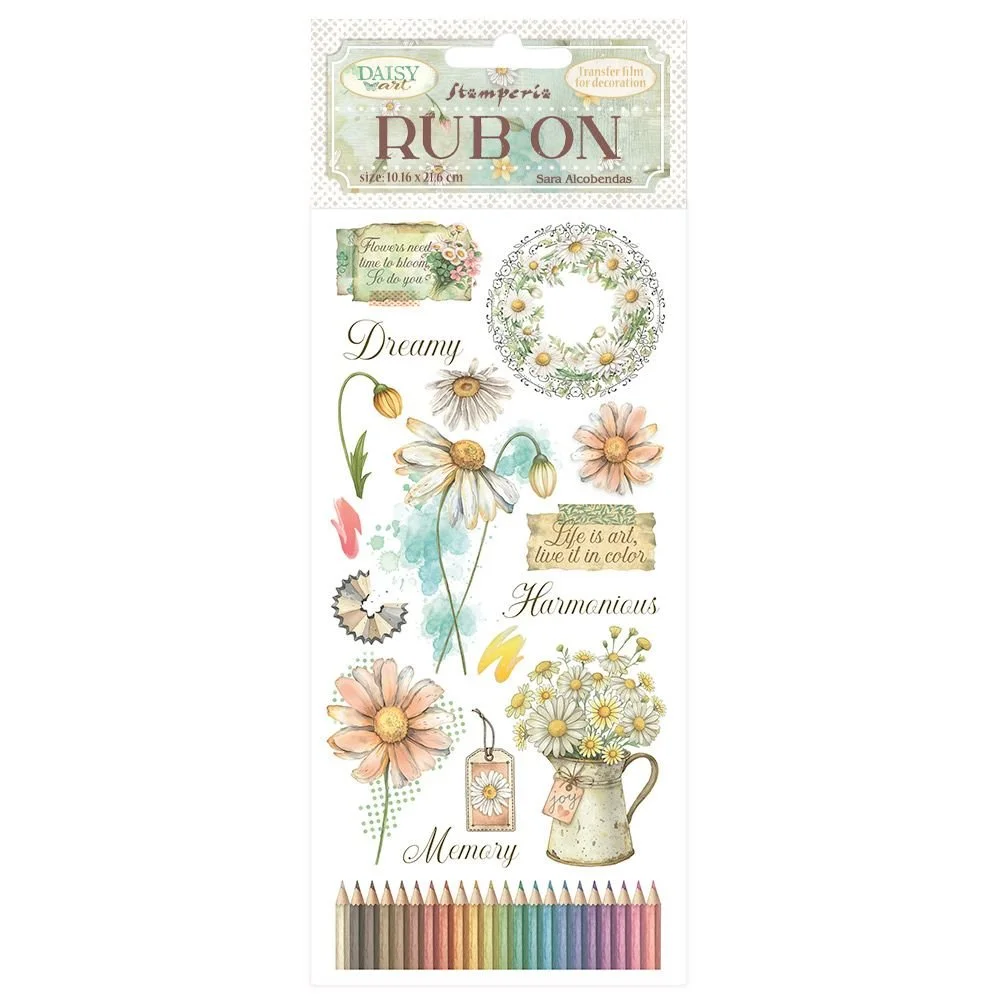 Stamperia Daisy Art Rub On Harmonious