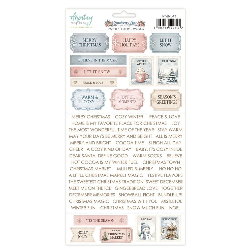 *Pre-Order* Mintay Snowberry Lane Words Paper Stickers