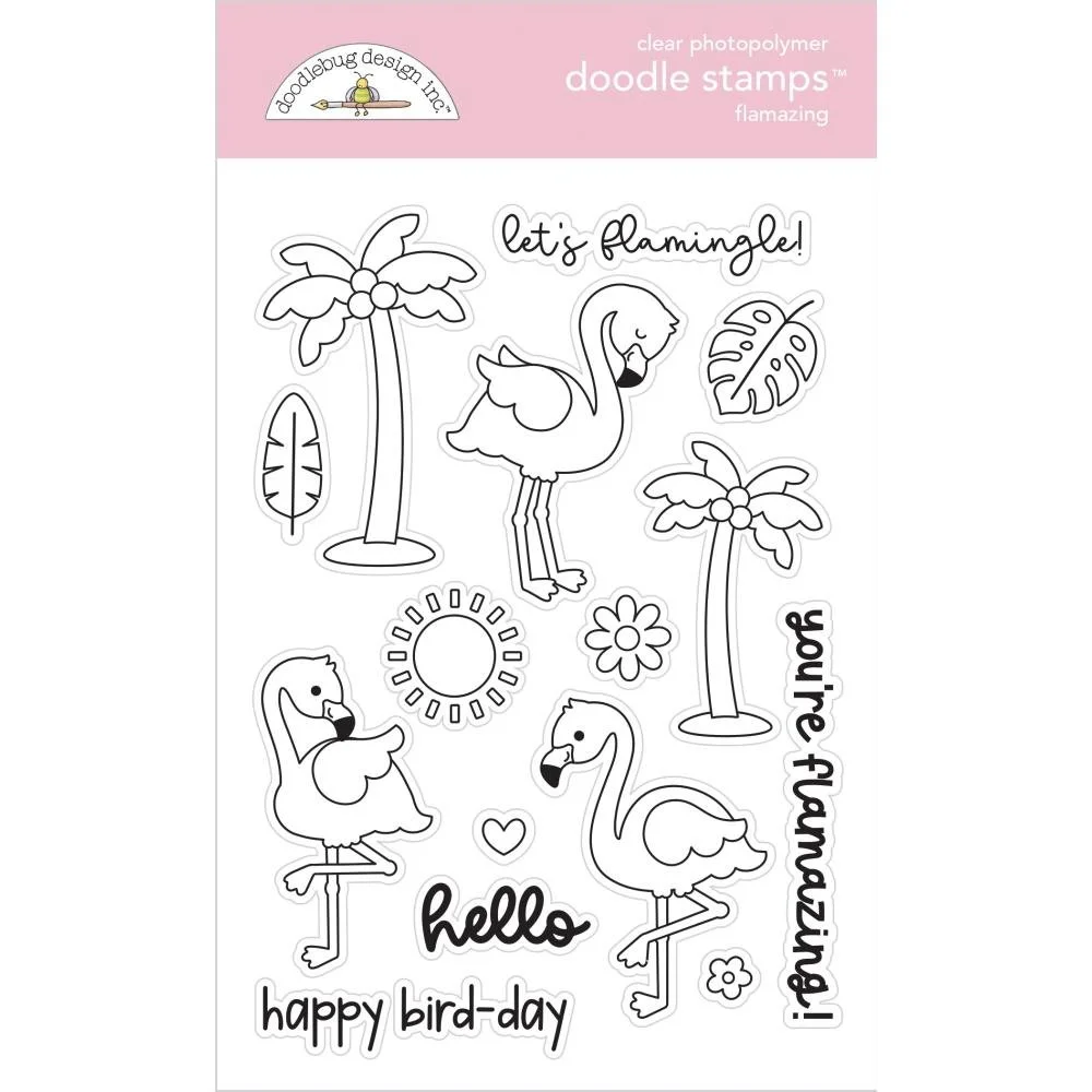 Doodlebug Summer Fun Flaming Doodle Stamps