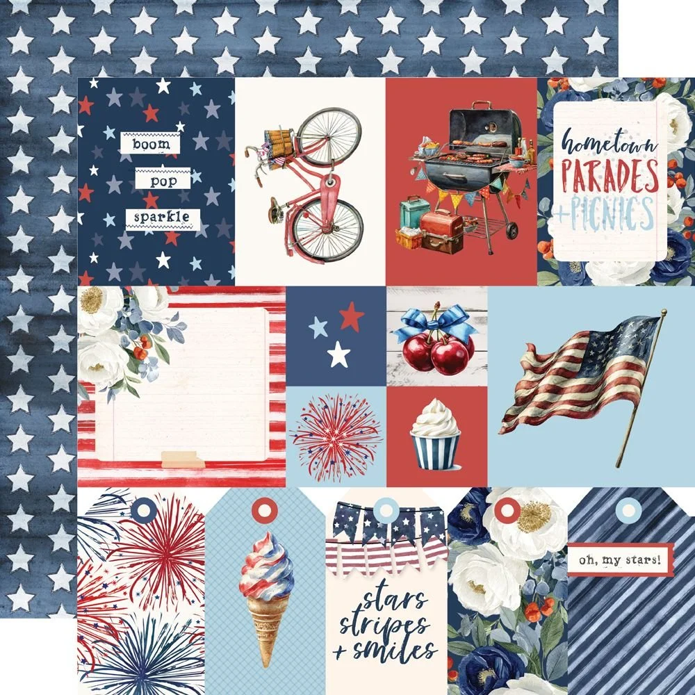 *Pre-Order* Simple Stories Simple Vintage Land Of The Free 12" x 12" Paper Elements 1