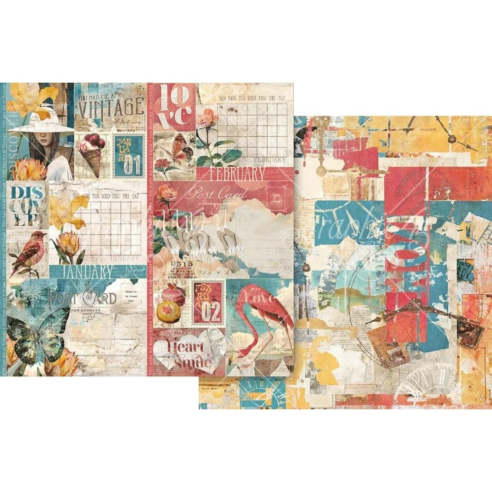 Graphic 45 Journaling Through Time 12" x 12" Paper January & February