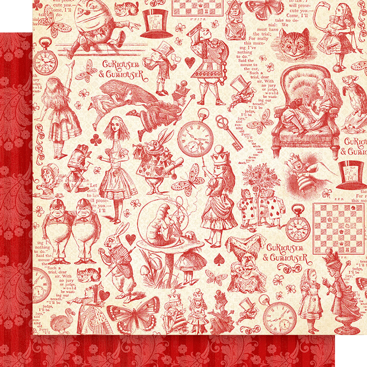 Graphic 45 Curiouser & Curiouser 12" x 12" Paper Always Late