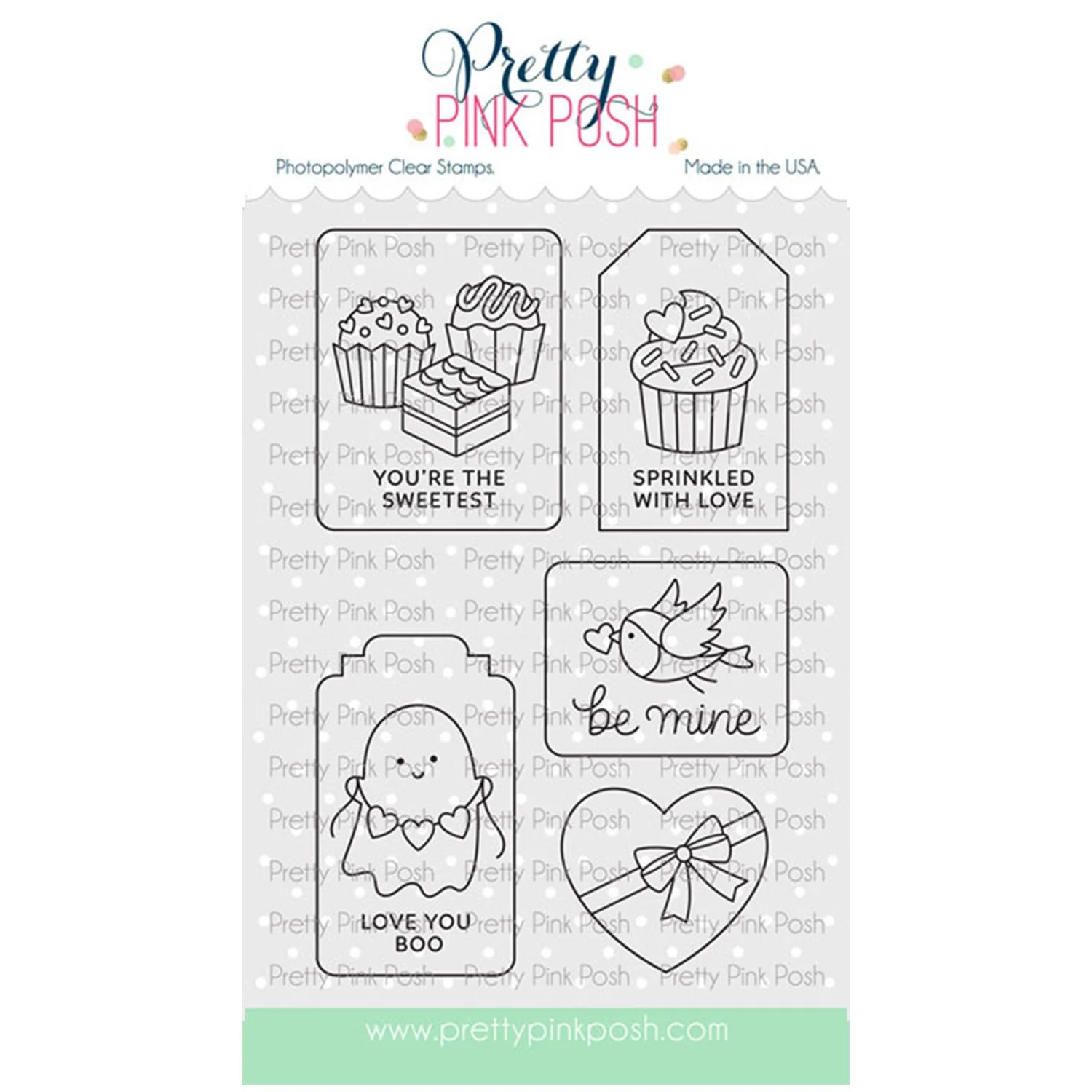 Pretty Pink Posh Valentine Tags Stamp Set