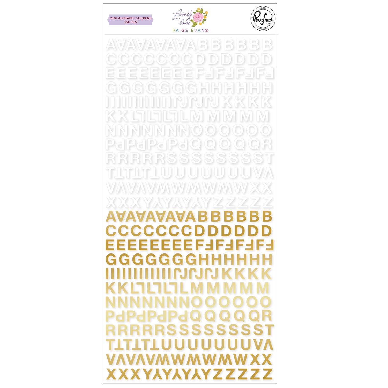 Pinkfresh Studio Paige Evans Lovely Lane Mini Alphabet Stickers