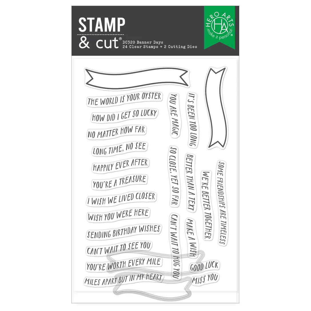 Hero Arts  Banner Days Stamp & Cut Set