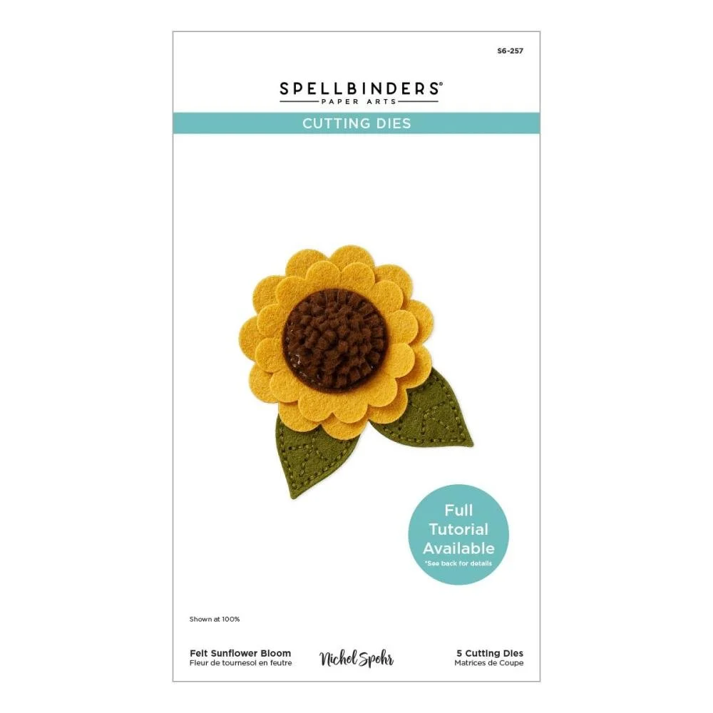 Spellbinders Felt Sunflower Bloom Etched Dies