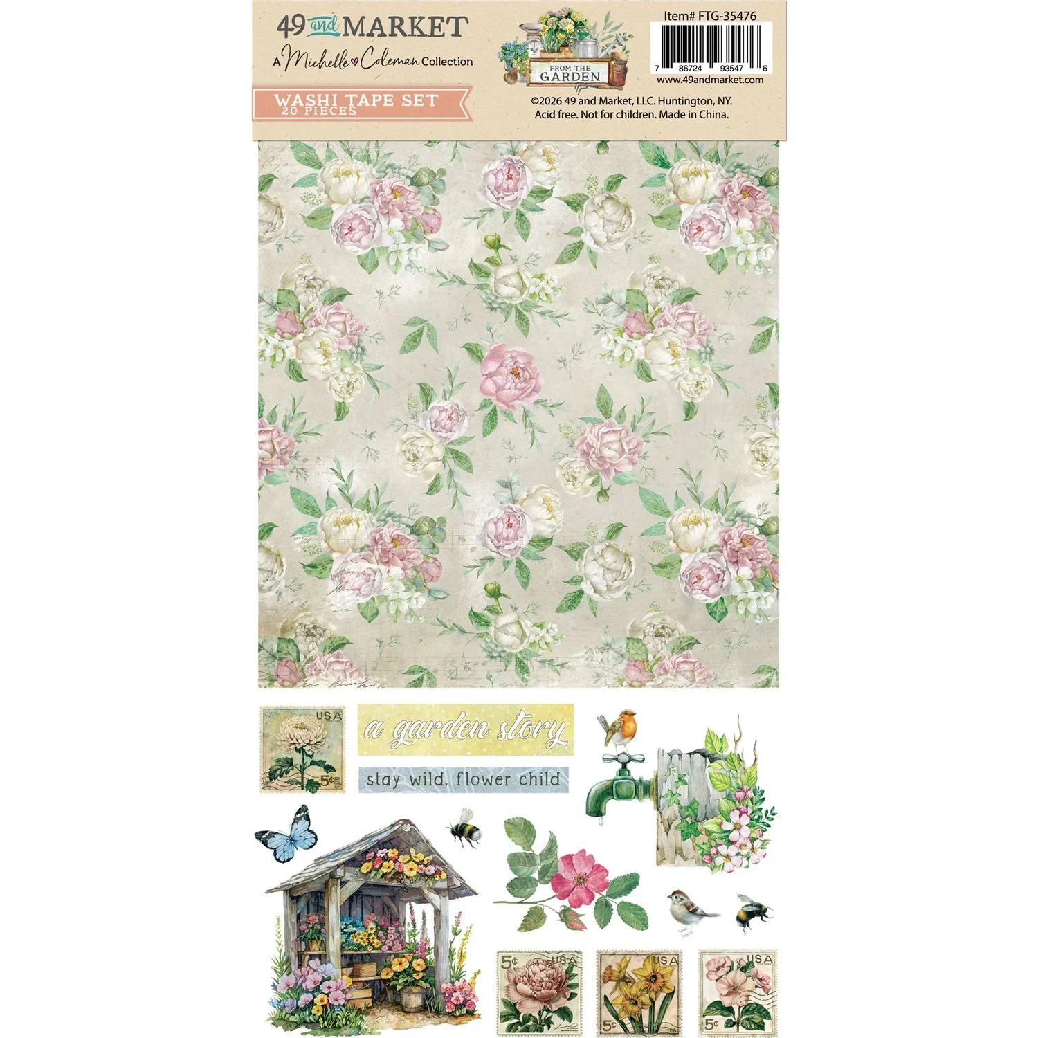 49 & Market From The Garden Washi Tape Sheets