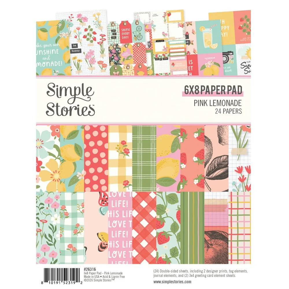 *Pre-Order* Simple Stories Pink Lemonade 6" x 8" Paper Pad
