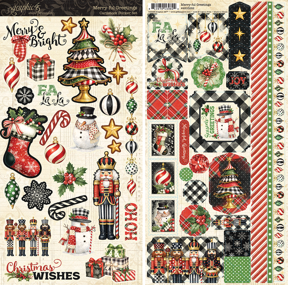 *Pre-Order* Graphic 45 Merry-ful Greetings Sticker Set