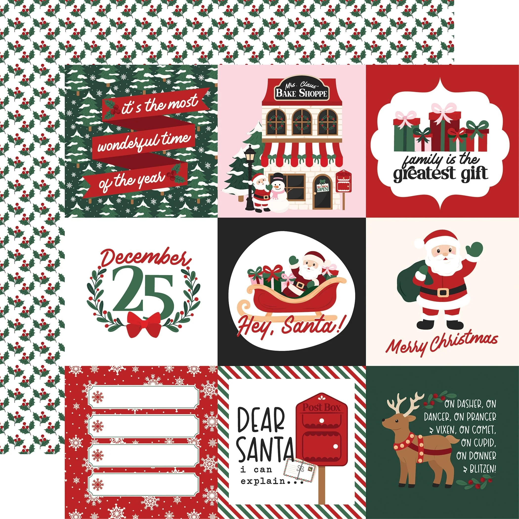 *Pre-Order* Echo Park North Pole Christmas 12" x 12" Paper 4" x 4" Journaling Cards