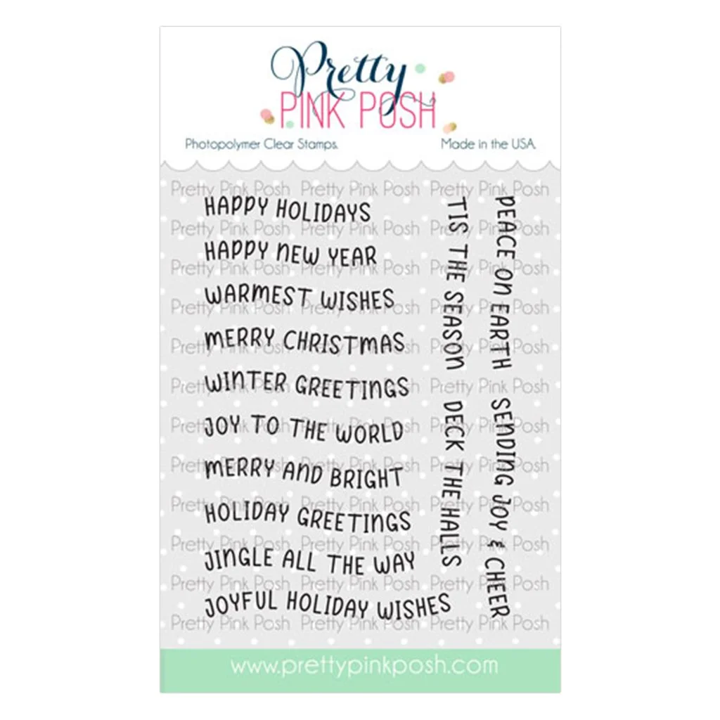 Pretty Pink Posh Christmas Banner Greetings Stamp Set