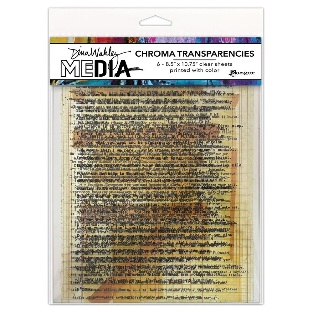 Dina Wakley Media Transparencies Typed Quotes