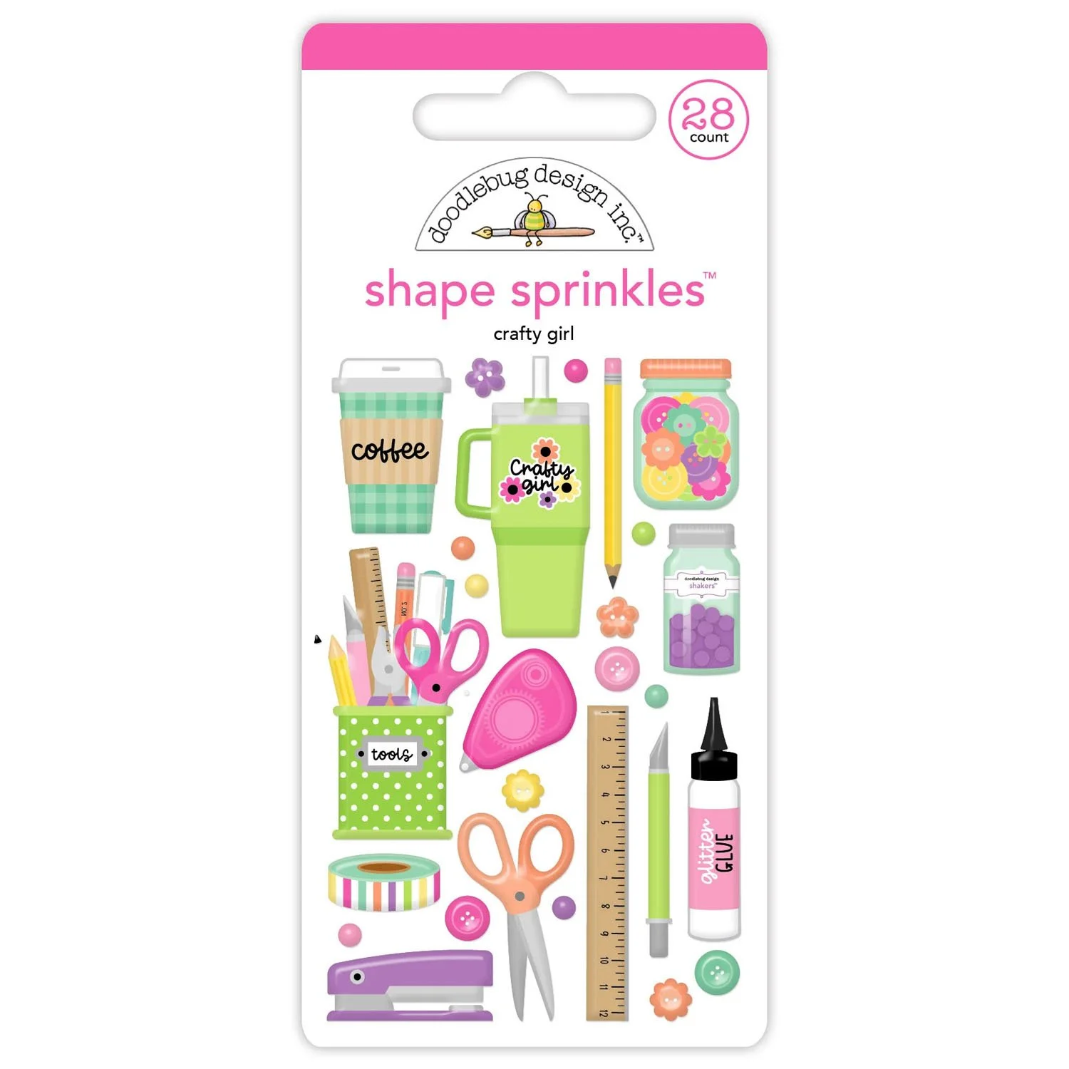 *Pre-Order* Doodlebug Color Me Crafty Crafty Girl Shape Sprinkles