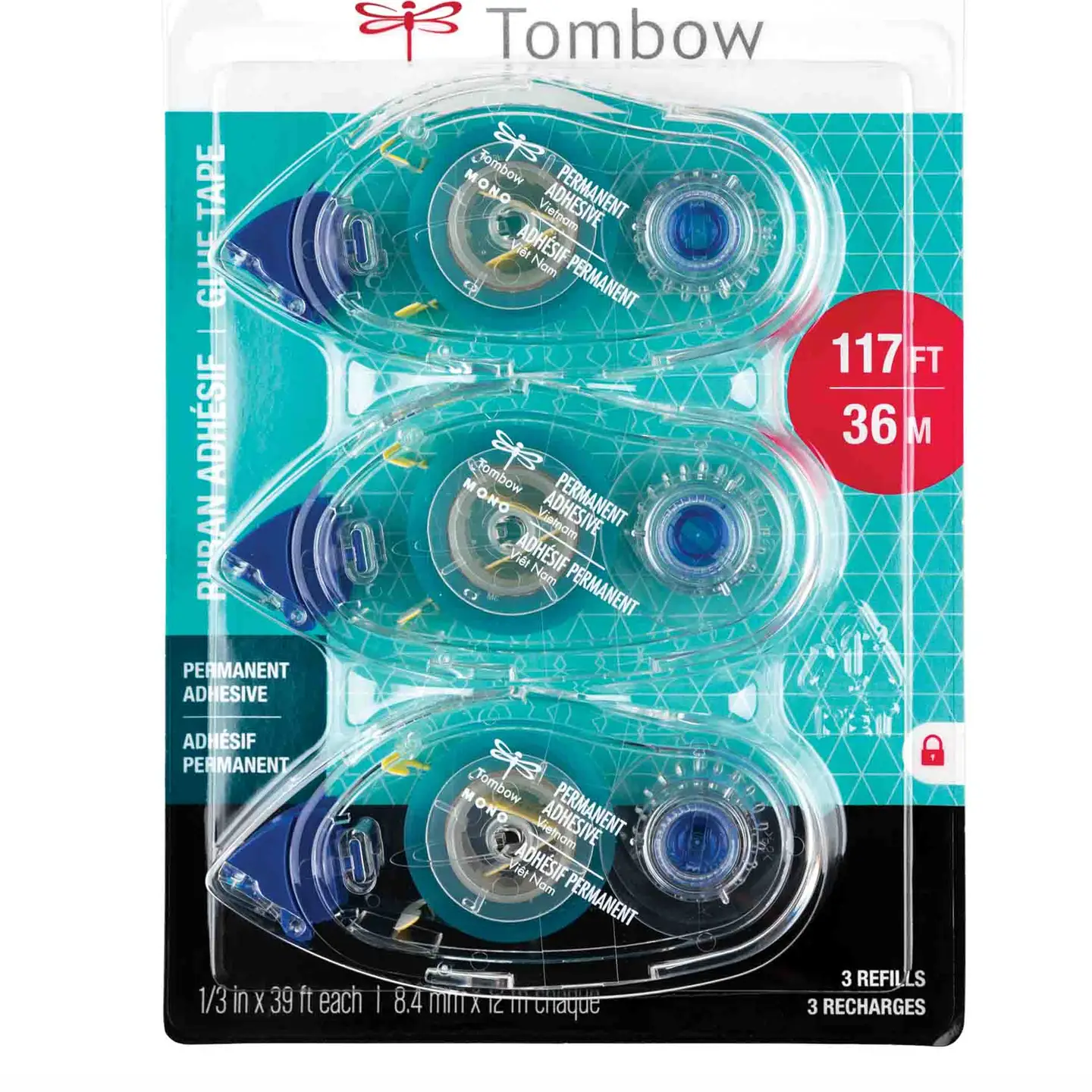 Tombow Mono Permanent Adhesive Refill - 3-Pack