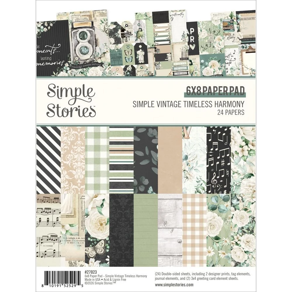 *Pre-Order* Simple Stories Simple Vintage Timeless Harmony 6" x 8" Paper Pad