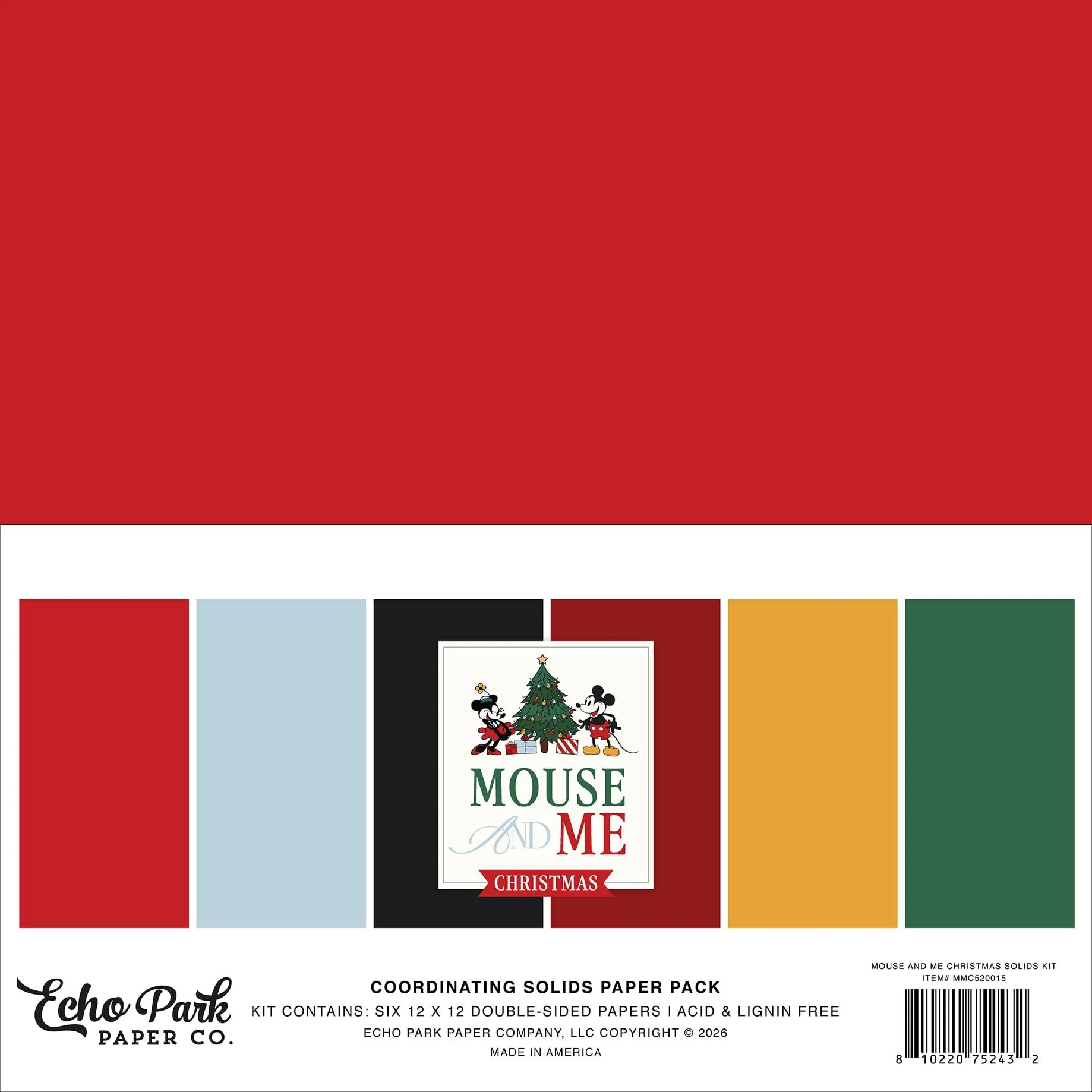 *Pre-Order* Echo Park Mouse & Me Christmas 12" x 12" Solids Kit