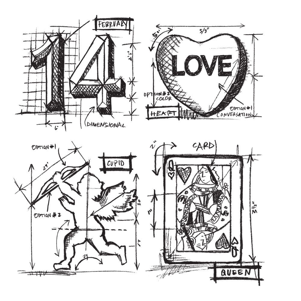 Tim Holtz Cling Rubber Stamps Valentine Blueprints