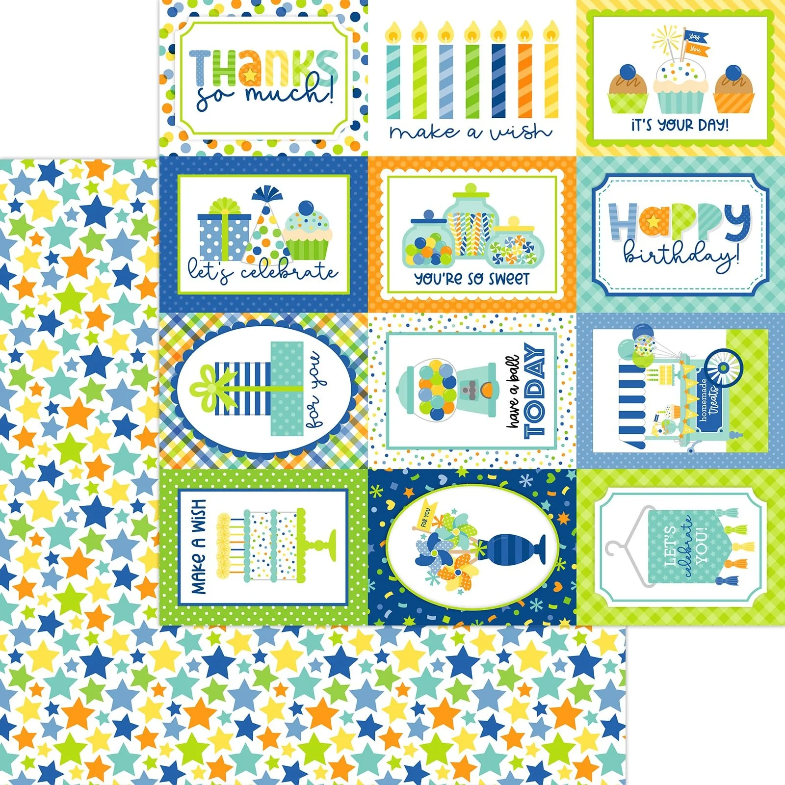 *Pre-Order* Doodlebug Balloons & Banners 12" x 12" Paper Star Of The Party