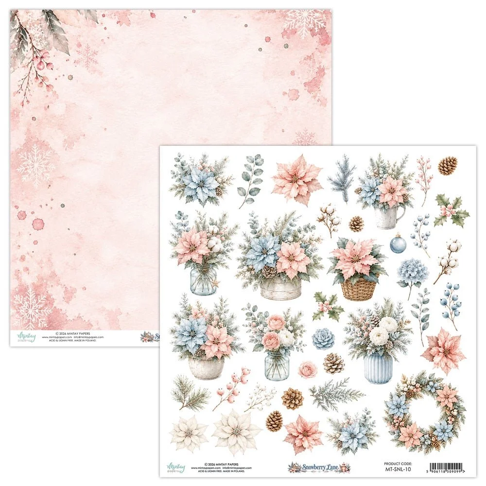 *Pre-Order* Mintay Snowberry Lane 12" x 12" Paper Flora Elements