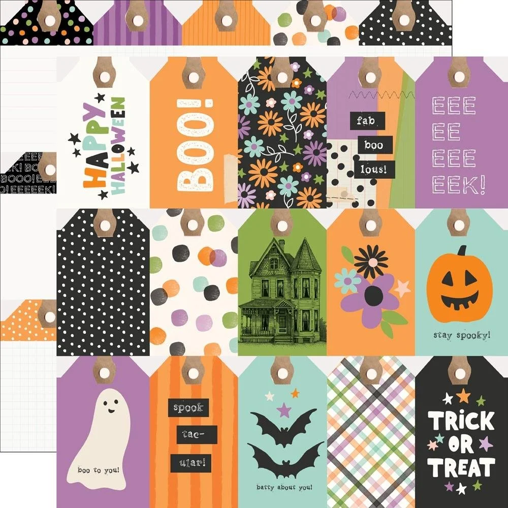 Simple Stories Spooky Things 12" x 12" Paper Tag Elements