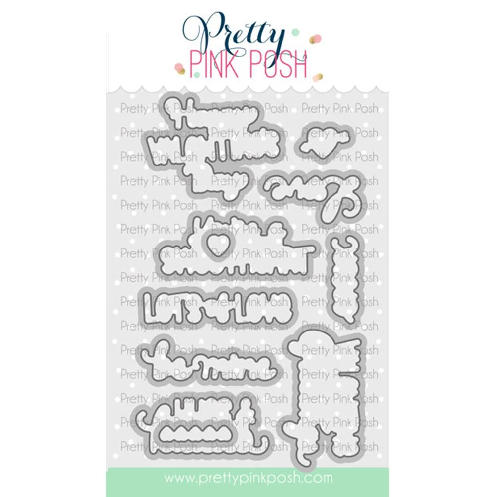 Pretty Pink Posh Valentine Greetings Coordinating Die Set