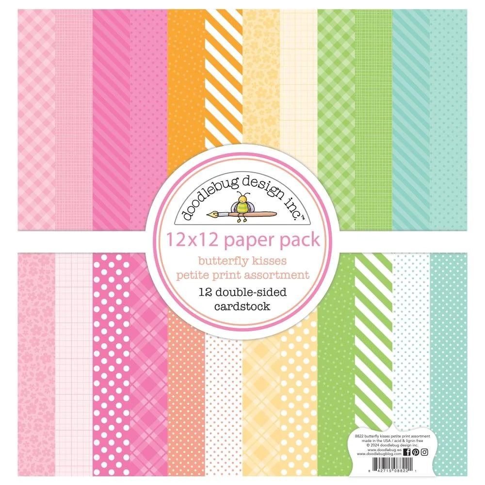 Doodlebug Butterfly Kisses 12" x 12" Petite Prints Paper Pack