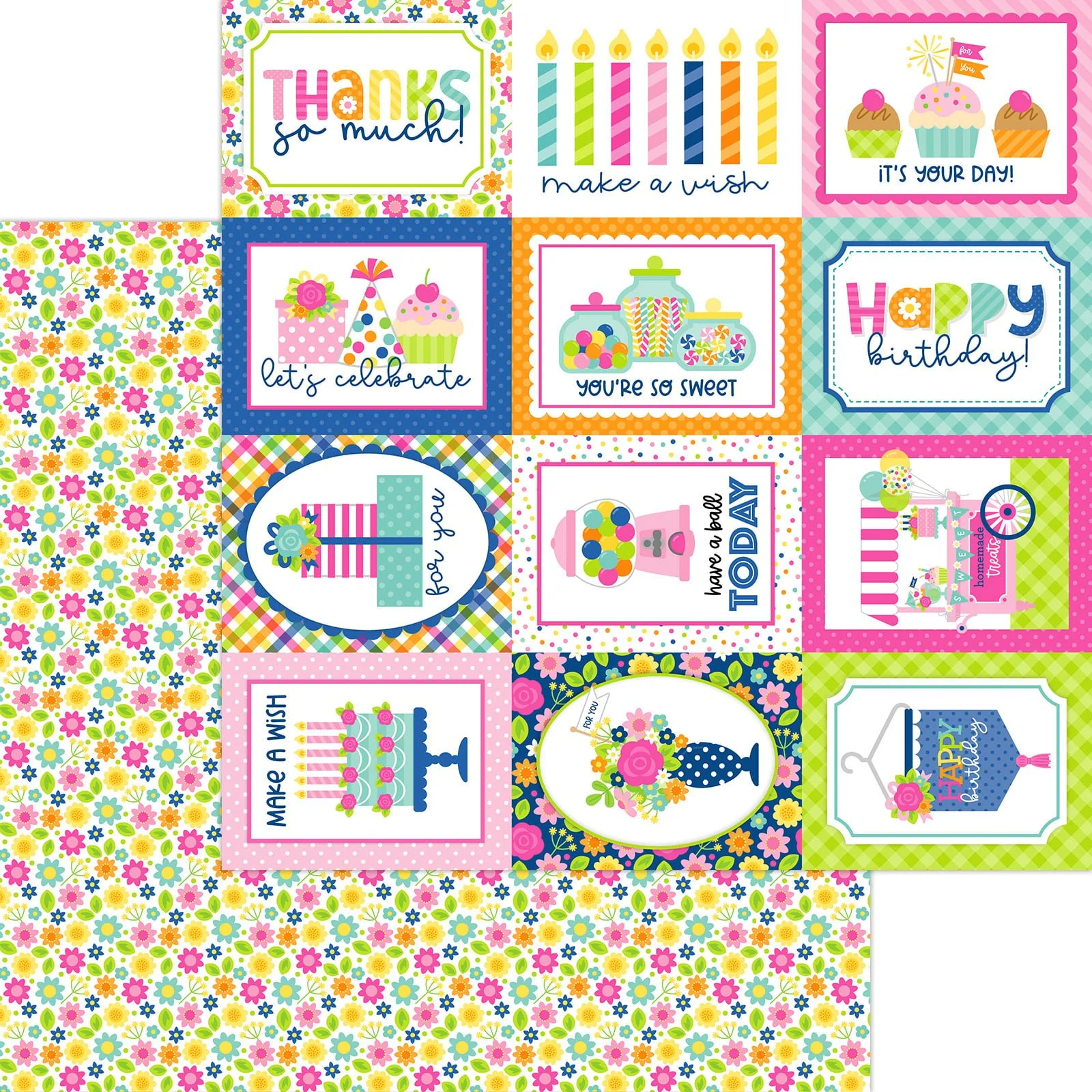 *Pre-Order* Doodlebug Cupcakes & Candles 12" x 12" Paper Blooming Birthday