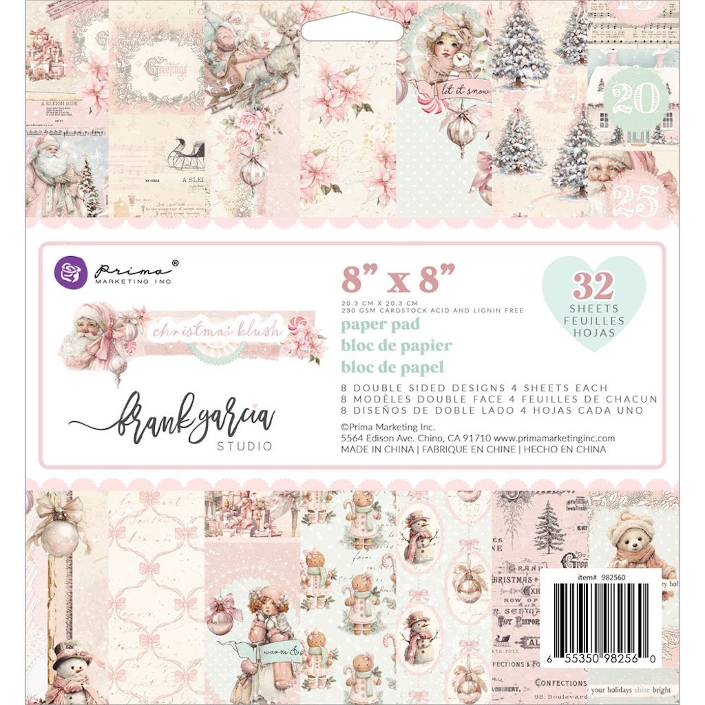 Prima Christmas Blush by Frank Garcia® 8" x 8" Paper Pad