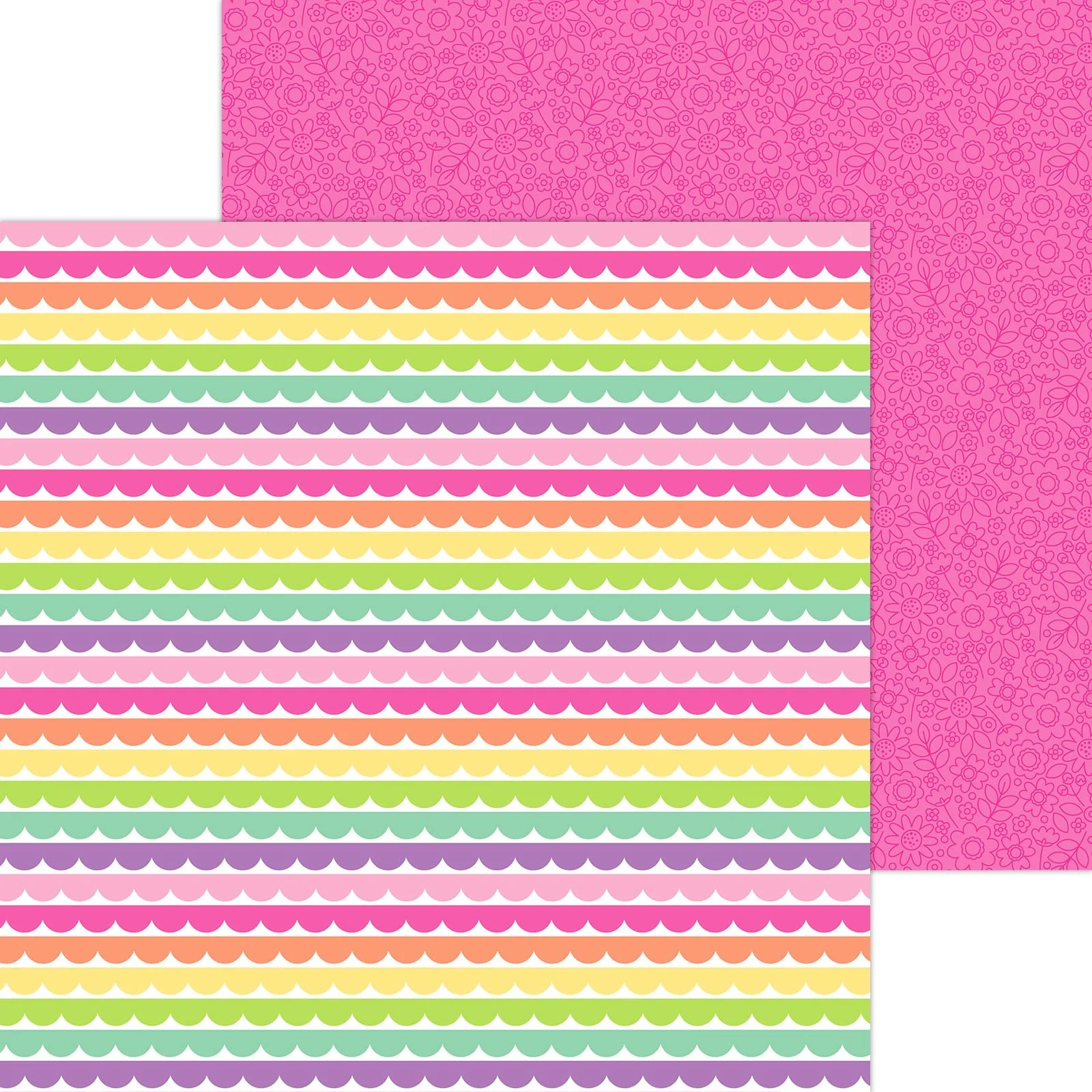 *Pre-Order* Doodlebug Color Me Crafty 12" x 12" Paper Rows Of Rainbows
