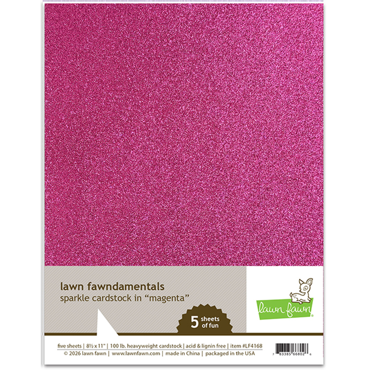 Lawn Fawn sparkle cardstock magenta