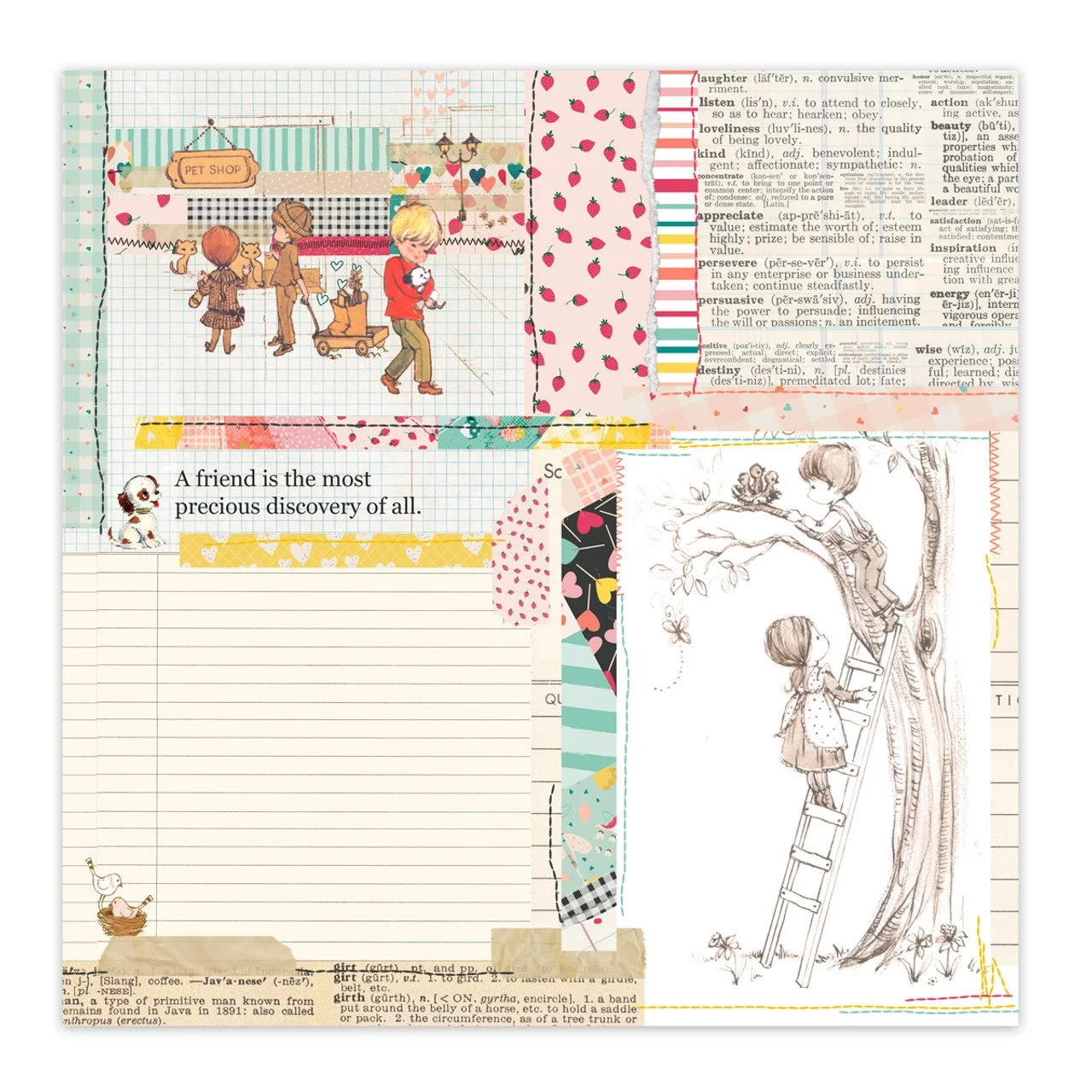 Pretty Little Studio Love Is Kind 12" x 12" Single Sided Paper Precious Friend