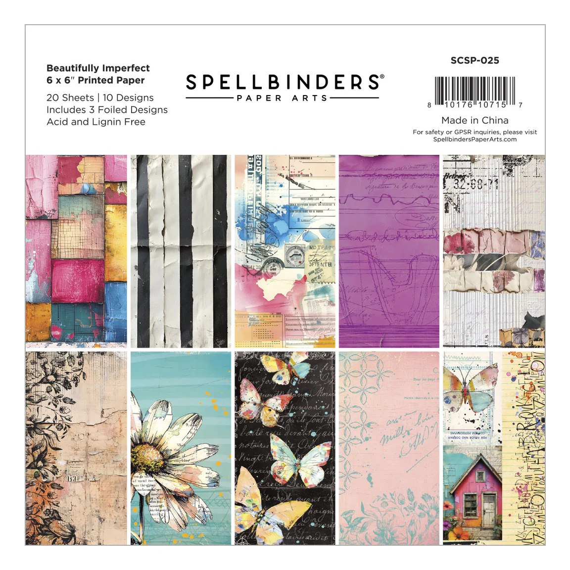 Spellbinders Beautifully Imperfect 6" x 6" Paper Pad
