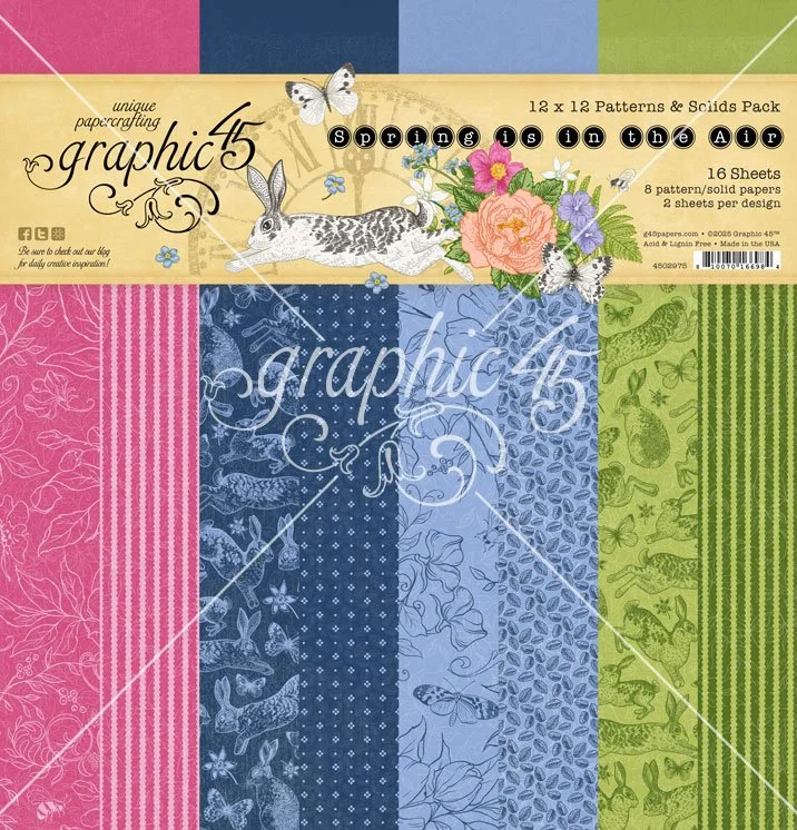 Graphic 45 Spring Is In The Air 12" x 12" Patterns & Solids Pack