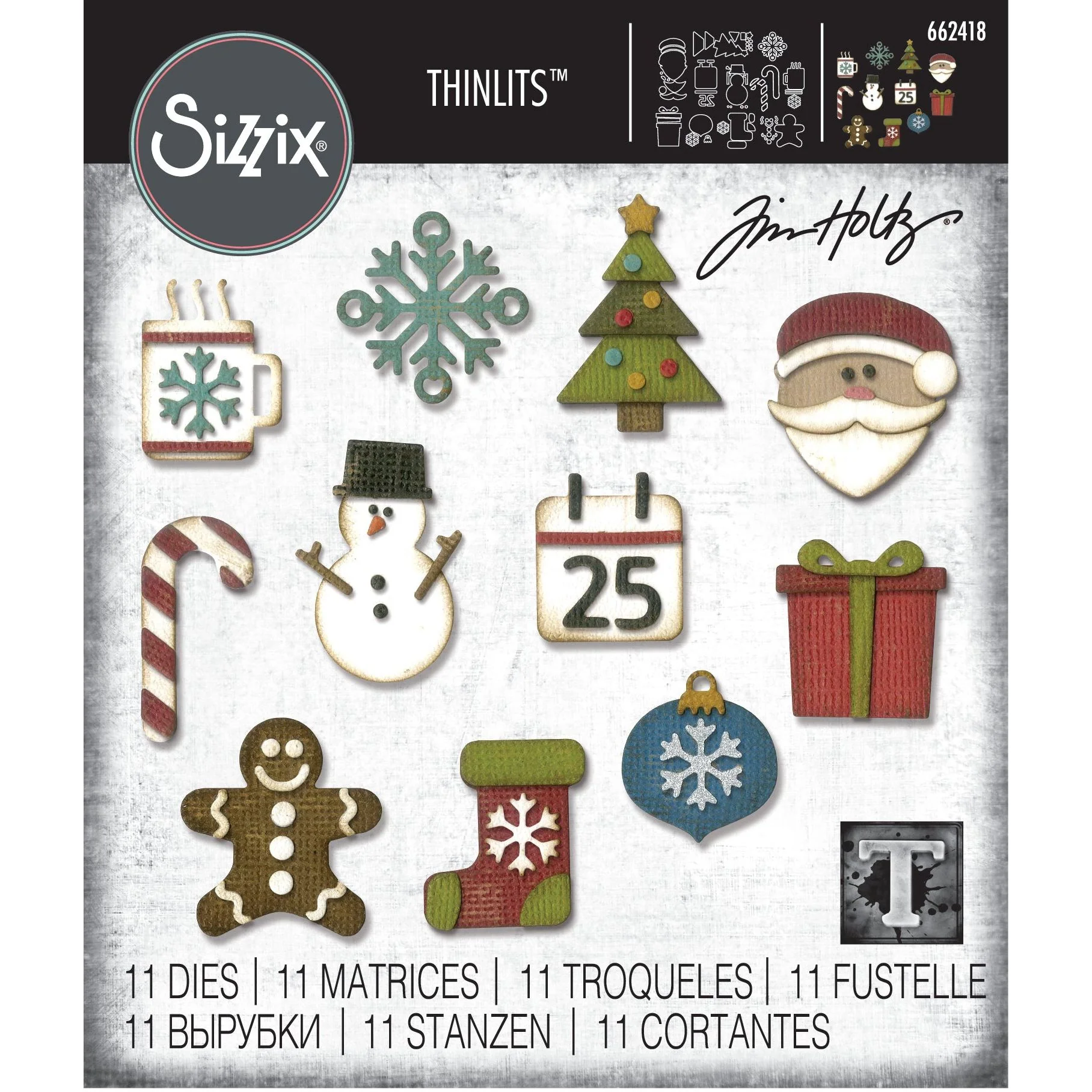 Tim Holtz Sizzix Mini Christmas Things Thinlits Die