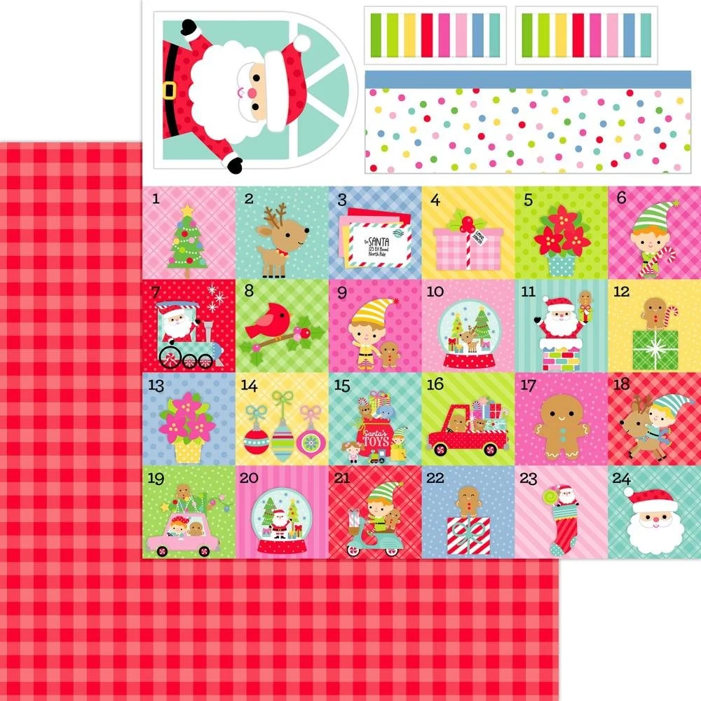 Doodlebug Oh What Fun 12" x 12" Paper Festive Flannel