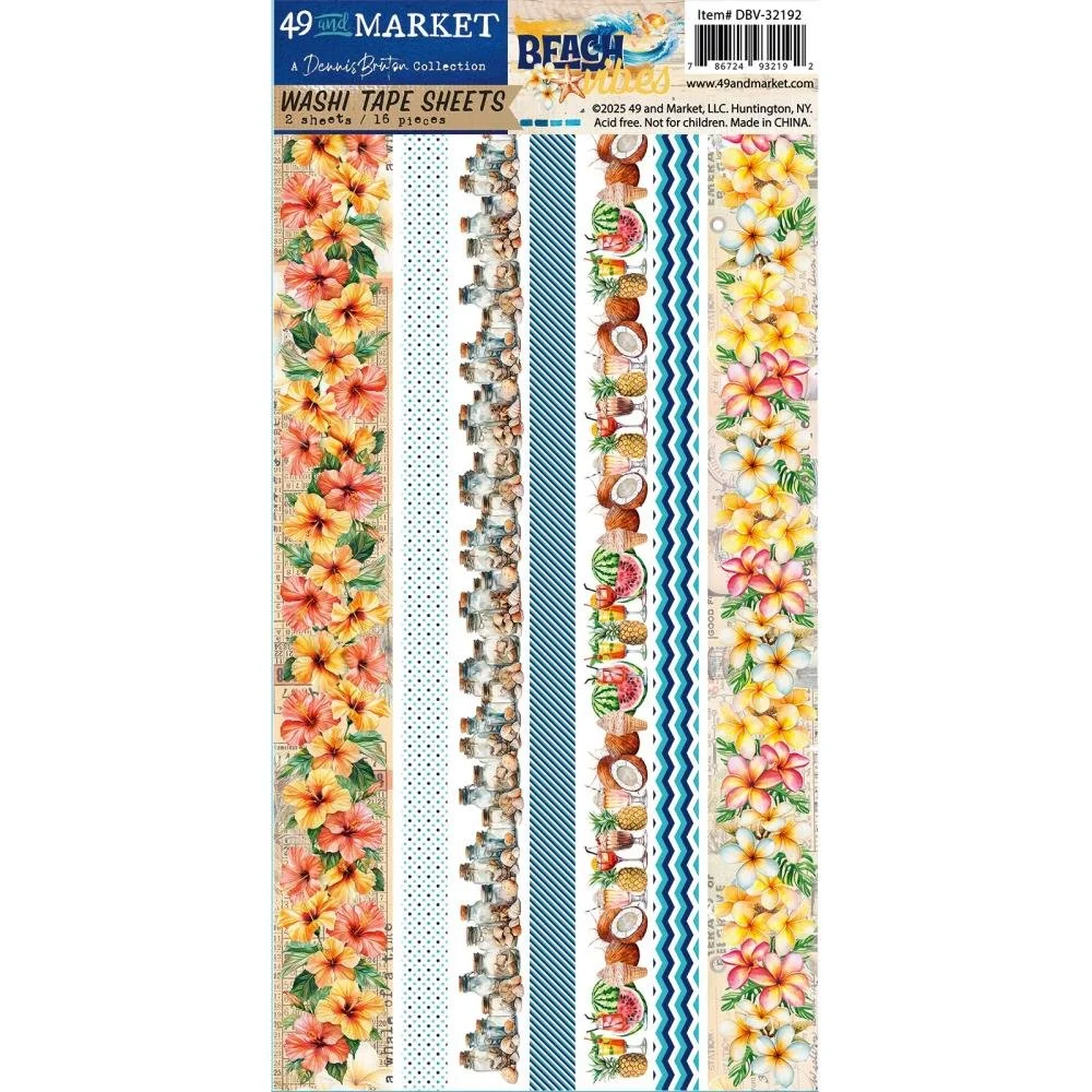 49 & Market Beach Vibes Washi Tape Sheets