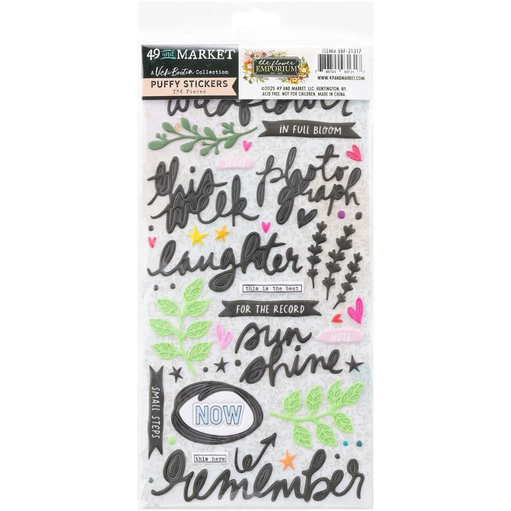 49 & Market Flower Emporium By Vicki Boutin Puffy Stickers