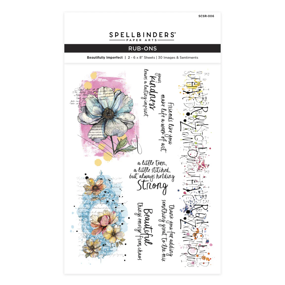 Spellbinders Beautifully Imperfect Rub Ons