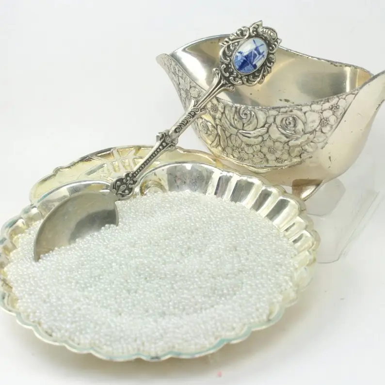 German Glass Deco Beads Pearl White