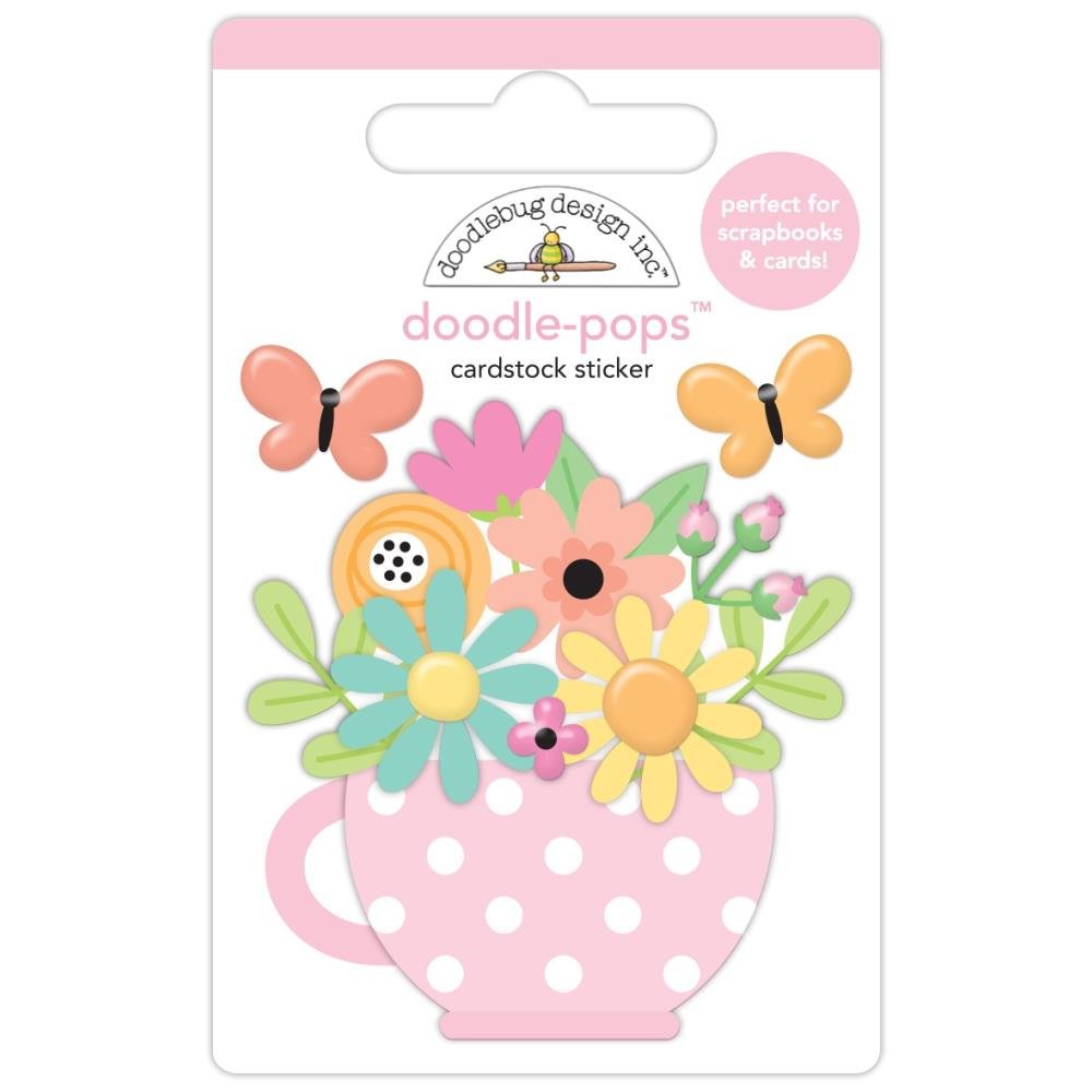 Doodlebug Butterfly Kisses Doodlepops Sticker Cup Of Cheer