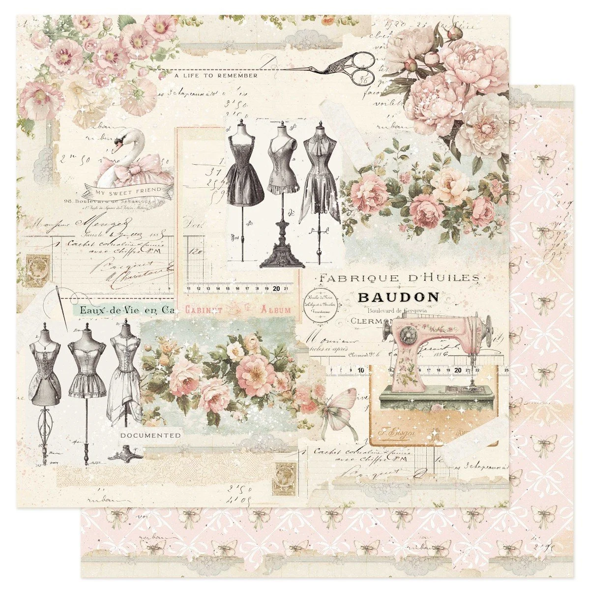 Prima Buttons & Keepsakes by Frank Garcia® 12" x 12" Paper A Life To Remember