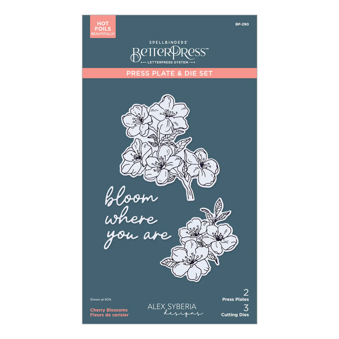 Spellbinders Cherry Blossoms BetterPress Plate & Die Set