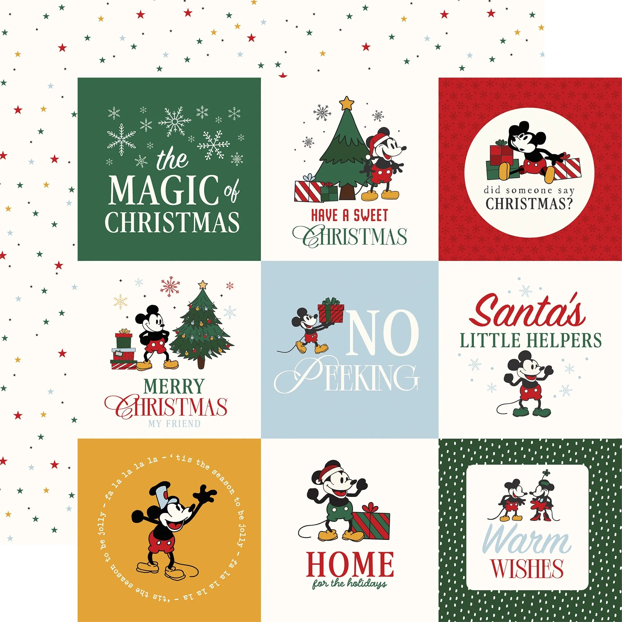 *Pre-Order* Echo Park Mouse & Me Christmas 12" x 12" Paper 4x4 Journaling Cards