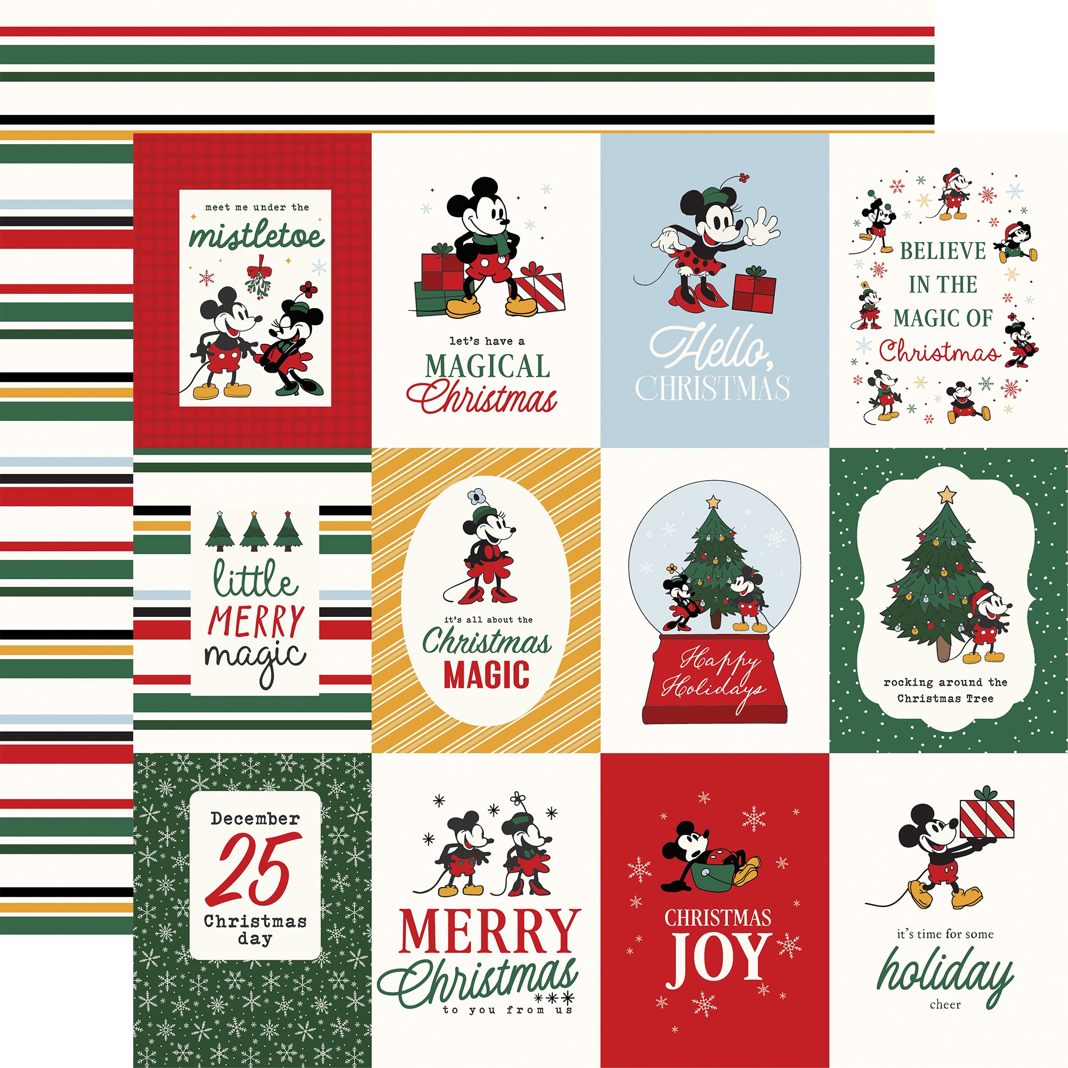 *Pre-Order* Echo Park Mouse & Me Christmas 12" x 12" Paper 3x4 Journaling Cards