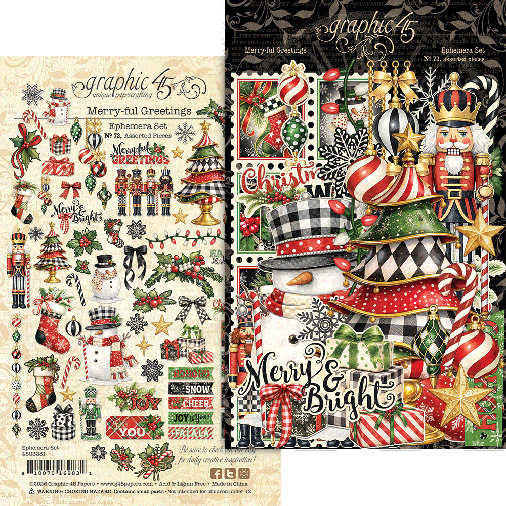 *Pre-Order* Graphic 45 Merry-ful Greetings Ephemera Set